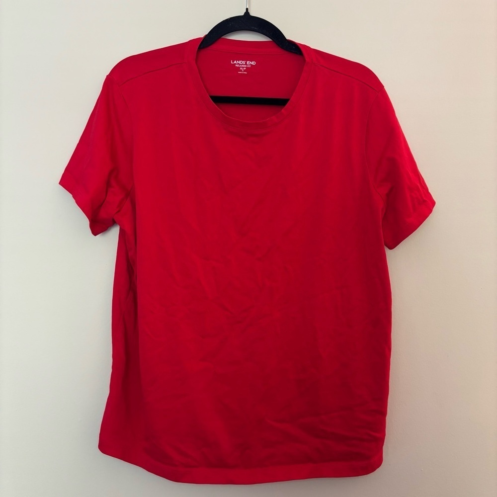 Women’s Lands' End Red Relaxed Fit XL/P Petite Short Sleeve T-Shirt